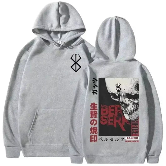 Men's casual hooded sweatshirt anime Berserk legend GutsSwordsmanCascaZodd sacrifice mark print autumn and winter adult pullover