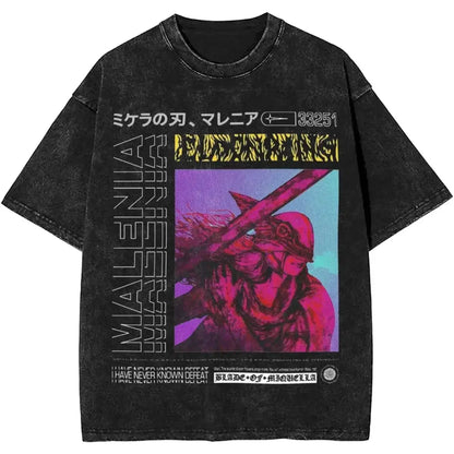 New Arrival Short Sleeved Round Neck Y2k Tshirt Men Clothing New in Top & Tees Mens T-Shirt Malenia Blade Of Miquella Washed