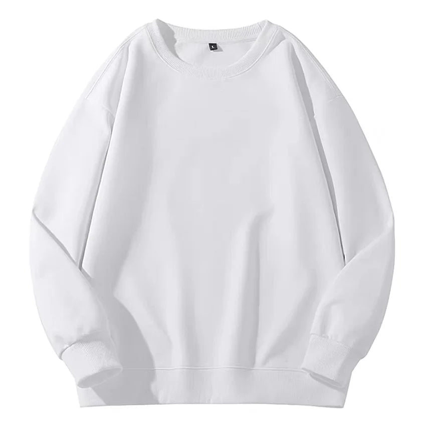 400g Heavy Weight Round Necked Sweatshirts Loose Solid Color  for Spring Autumn Men women's Casual Sports Top Pullover M-4XL
