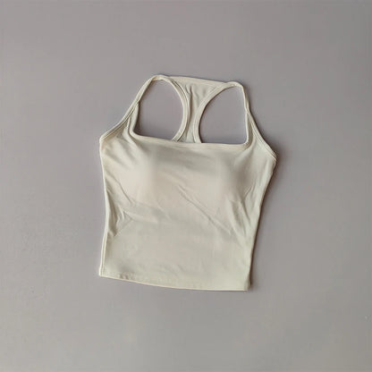 Sports and Fitness Vest with Chest Pad Summer Shockproof Beauty Back Nude Feeling Suit Pilates Training Yoga Top Yoga Clothing
