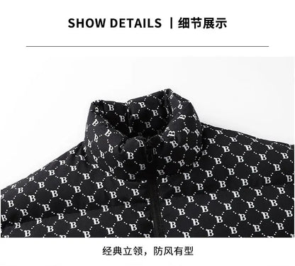 Autumn/Winter Fashion Trend Printed Large Size Coat Men's Casual Relaxed Comfortable High Quality Cotton-Padded Jacket