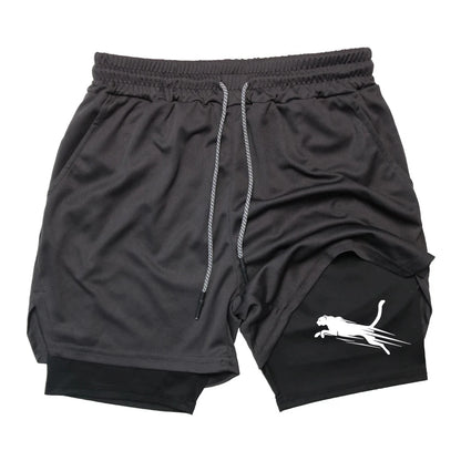 Summer Men's Gym Fitness Workout Shorts Quick-drying Two-in-one Sports Compression Double-layer Shorts Casual Daily M-3XL