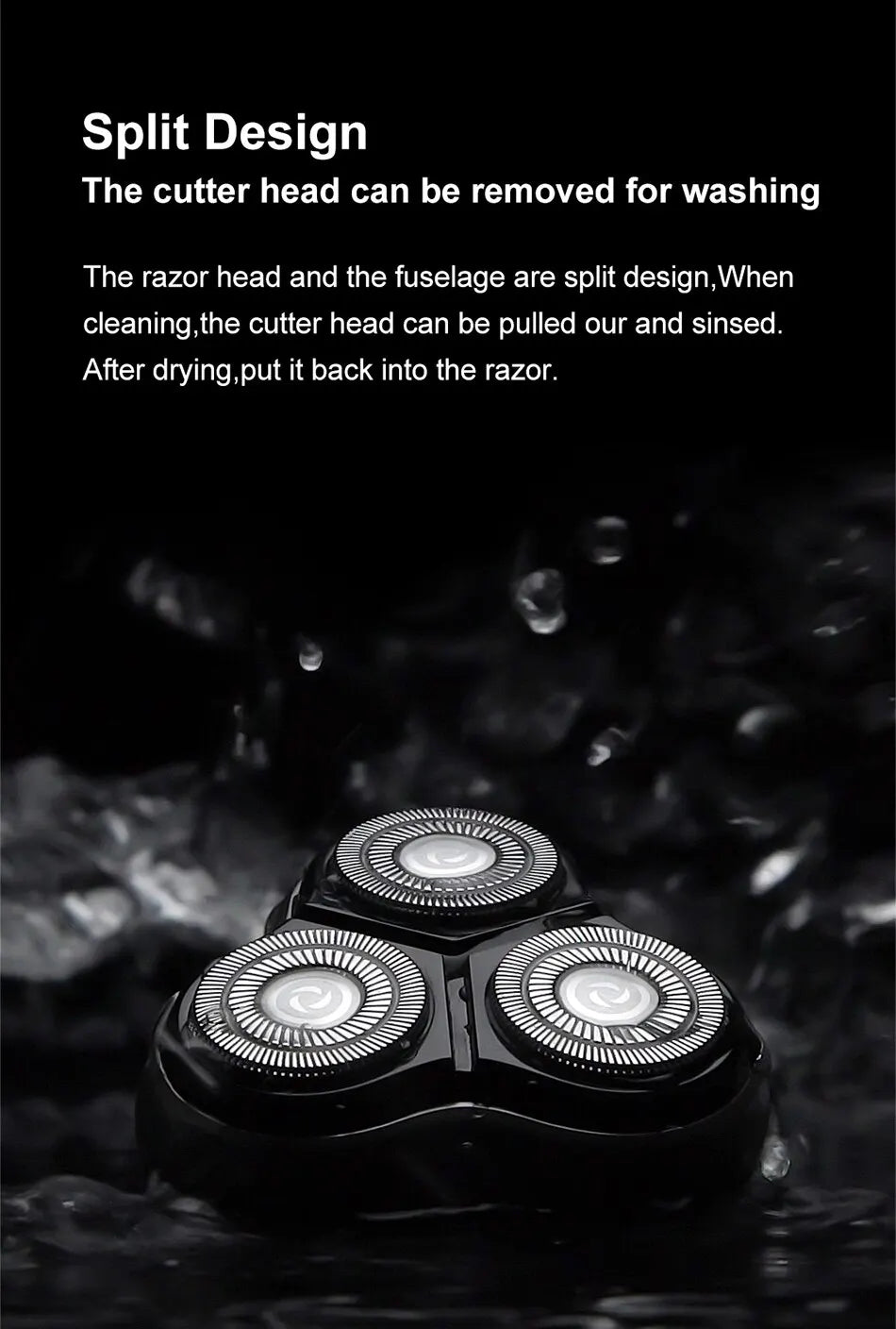 Blackstone Electrical Rotary Shaver for Men 3D Floating Blade Washable USB Rechargeable Shaving Beard Machine