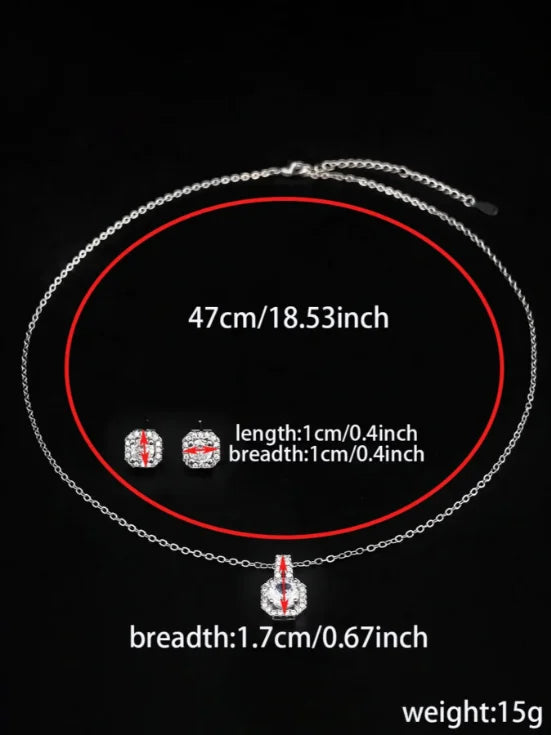 2024 New Trendy Pink Color Earrings and Necklace Pendant Set for Women Anniversary Gift Jewelry Wholesale X1104-E1104