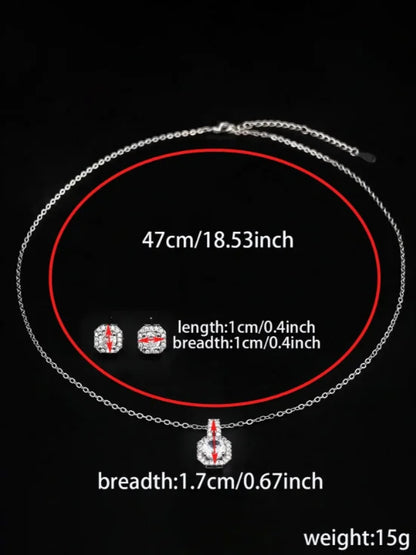 2024 New Trendy Pink Color Earrings and Necklace Pendant Set for Women Anniversary Gift Jewelry Wholesale X1104-E1104