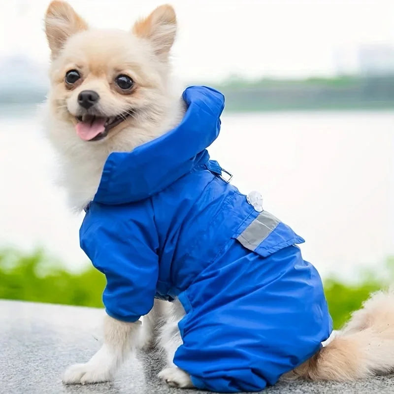Dog Raincoat Puppy Clothes, Pet Raincoat Hooded Raincoat With D-ring For Dogs Outdoor Supplies