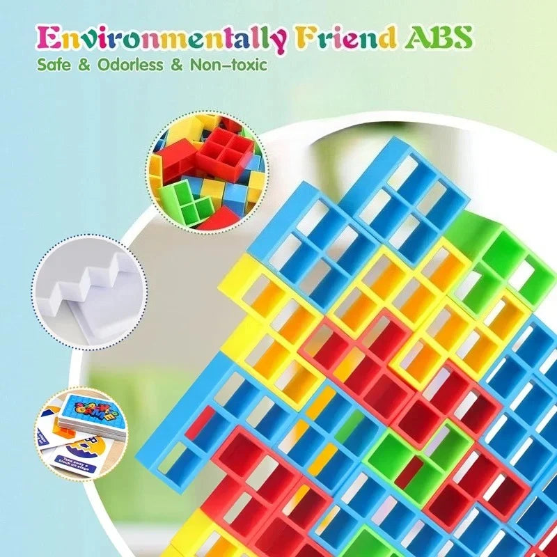 Jigsaw Building Block Toys, Fun Balance Stacking Games, Construction Board Games Russian Building Block Children's Tabletop Toys