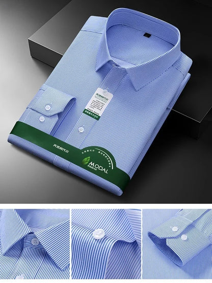 New Quality Anti-Wrinkle Men Shirt Long Sleeves Dress Shirts For Men Slim Fit Camisa Social Business Office White Shirt 5XL