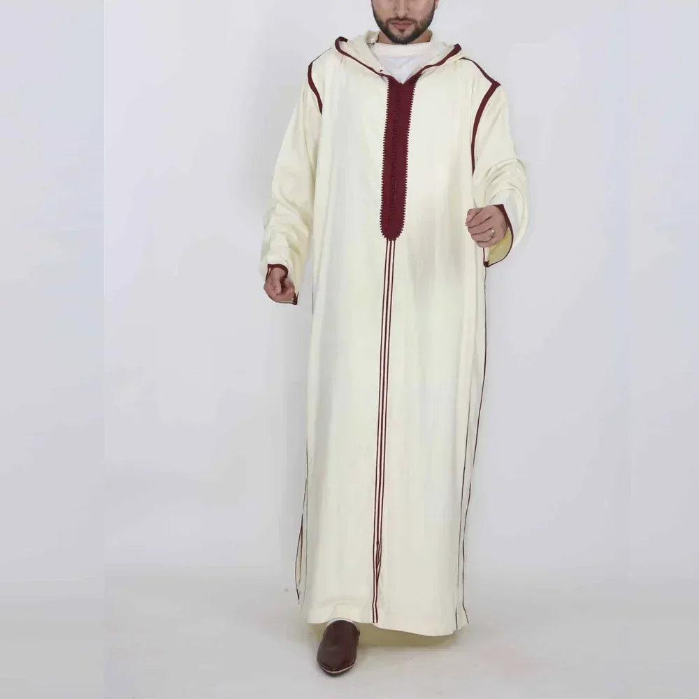 New 2025 Traditional Muslim Clothing Eid Middle East Jubba Thobe Men Thobe Arab Muslim Robes with Long Sleeves Gifts for Husband