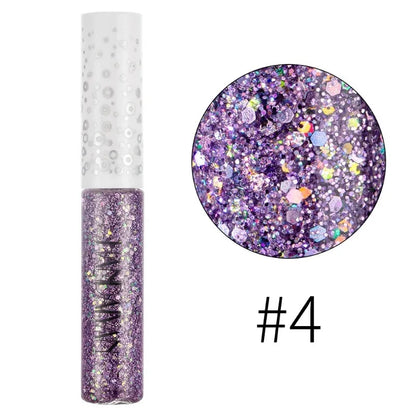12 Color Liquid Glitter Eyeliner Pearl Shimmer Fashion Sequin Gel Waterproof Lasting Quick Dry Blue Silver Eyeliner Party Makeup