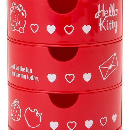 hello kitty anime peripheral cartoon 3-layer drawer storage box my melody cute cat makeup box kawaii birthday gift for women