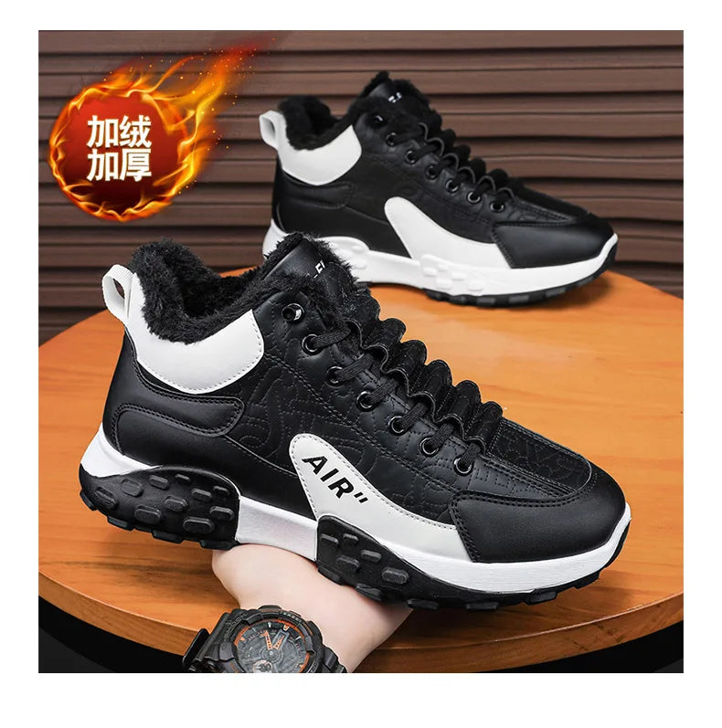 Men Platform Warm Cotton Shoes Male Thick Sneakers Winter Vulcanized Shoes Men Fashion Casual Running Shoe High Top Snow Boots