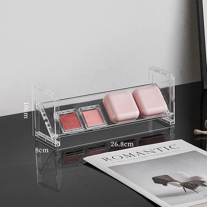 3-layer Acrylic Cosmetics Display Rack Multi-purpose Eyeshadow Tray Blush Storage Shelf Creative Desktop Toys Sundries Organizer