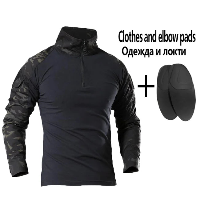 Men Tactical Suits Outdoor Paintball Clothing Uniform Shooting Combat Camouflage Shirts Cargo Knee Pads Pants