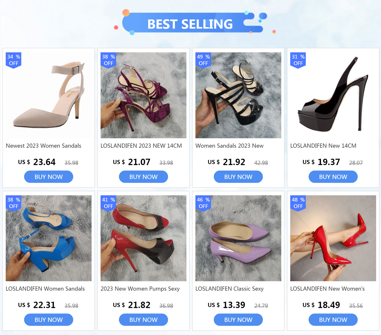 LOSLANDIFEN Women's Open Toe Cross Strap Buckle Wedge Platform Sandals High Heel Chunky Block Heels Dress Party Wedding Shoes