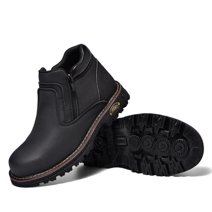 Anti Puncture Anti Smashing Work Boots Safety Steel Toe Shoes Men Waterproof Leather Boots Protective Shoes Safety Men Boots