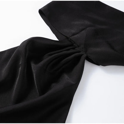 Ribbon Satin Long Party Dress Women Elegant Solid Sleeveless Female Backless Dresses 2026 Summer Autumn Lady Evening Club Gowns