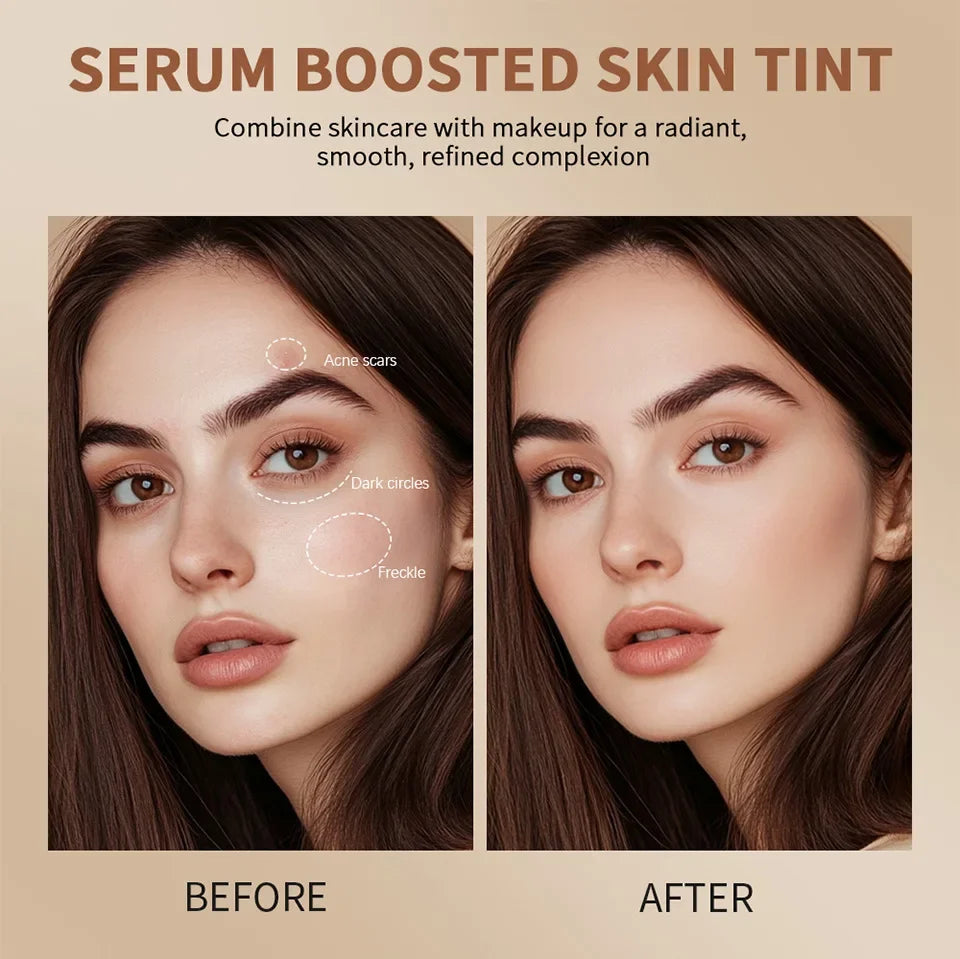 Bronze Foundation Stick Serum Boosted Skin Tint Silky Texture Moisturizing Coverage Concealer Base Even Skin Tone Makeup
