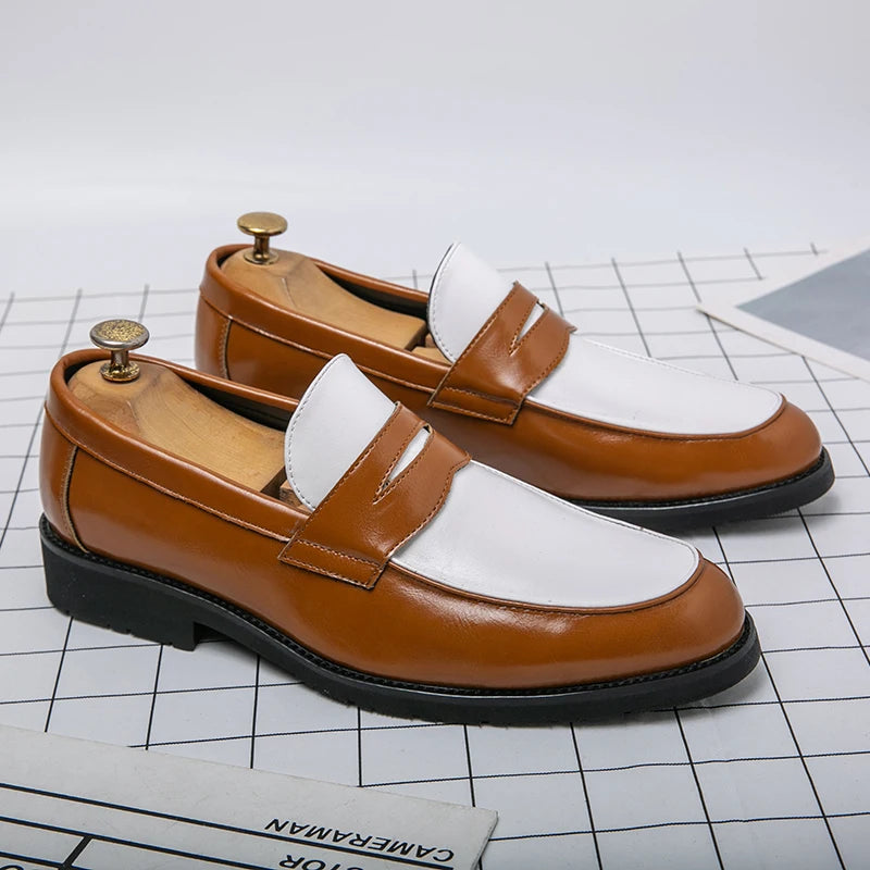 Male Luxury Business Oxford Leather Designer Mens Classic Smile Formal Dress Shoes for Men Falts Office Wedding Flats Footwear