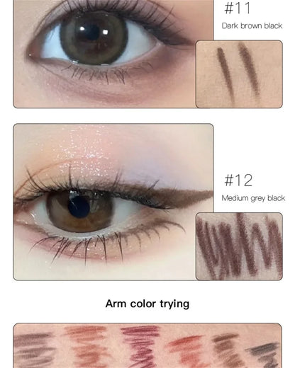 12 Colors Eyeliner Pencil Smooth Wine Red Soft High Pigment Eye Liner Pen Waterproof Matte Aegyosal Lying Silkworm Eyes Makeup