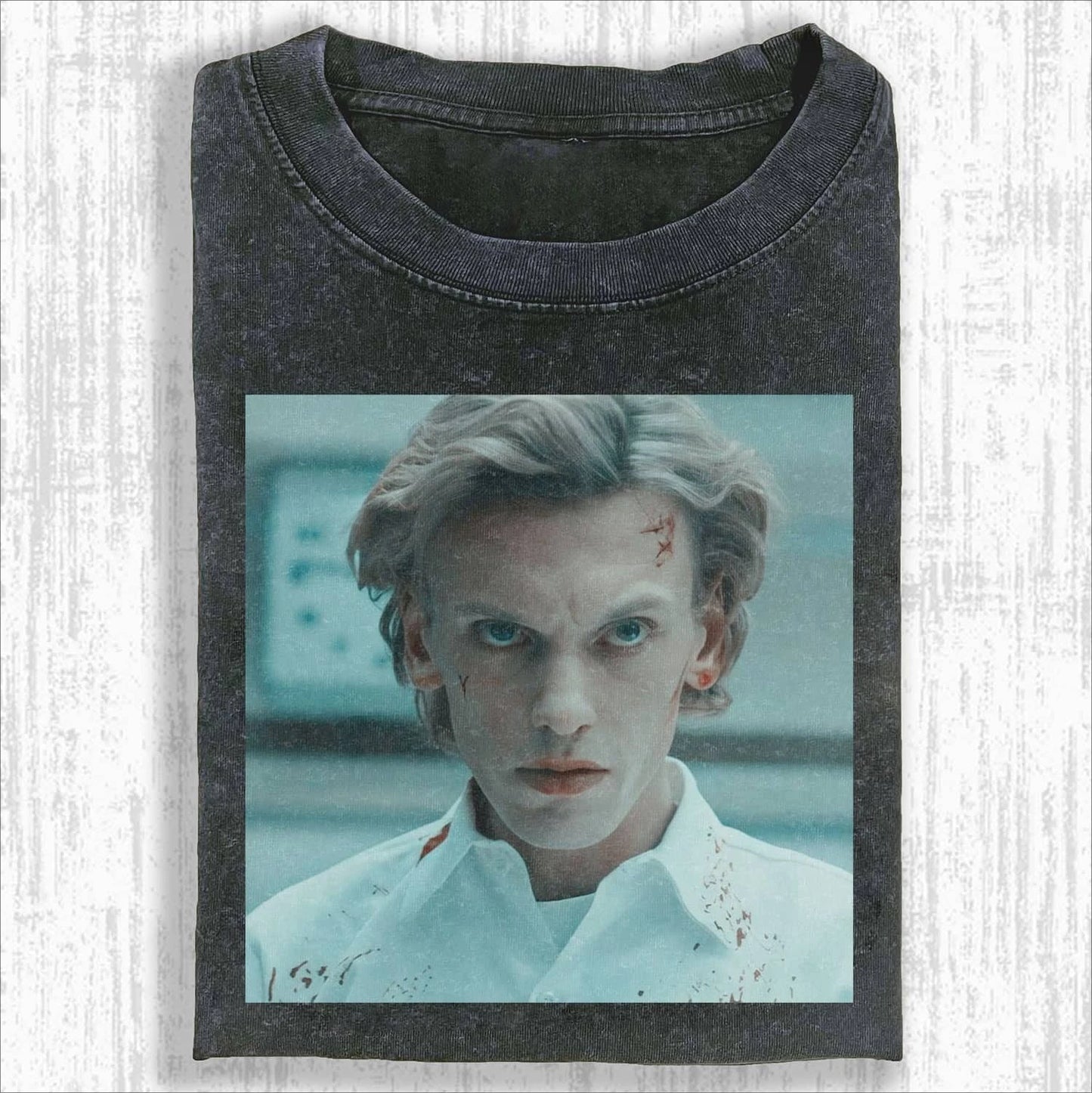 Henry Creel 001 Vecna Retro Washed Cotton Meme T-shirt Men Women Gothic Rock Oversized T Shirts Tops Streetwear Men Clothing