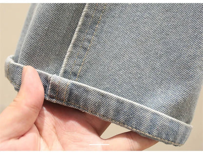 4-12 Years Teenger Girls Clothing Set Autumn Fashion Short Shirt + Letter Jeans 2Pcs Suit For Girl  Children Birthday Present