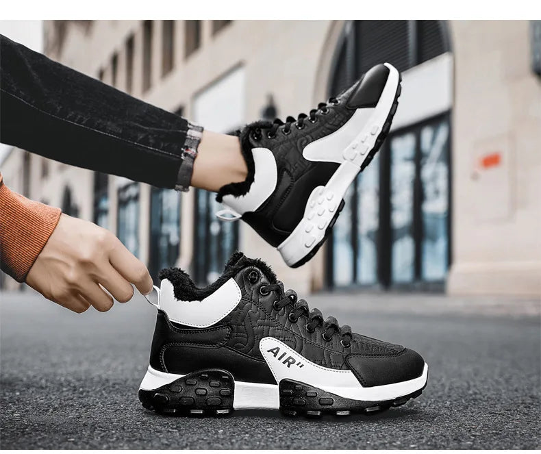 Men Platform Warm Cotton Shoes Male Thick Sneakers Winter Vulcanized Shoes Men Fashion Casual Running Shoe High Top Snow Boots
