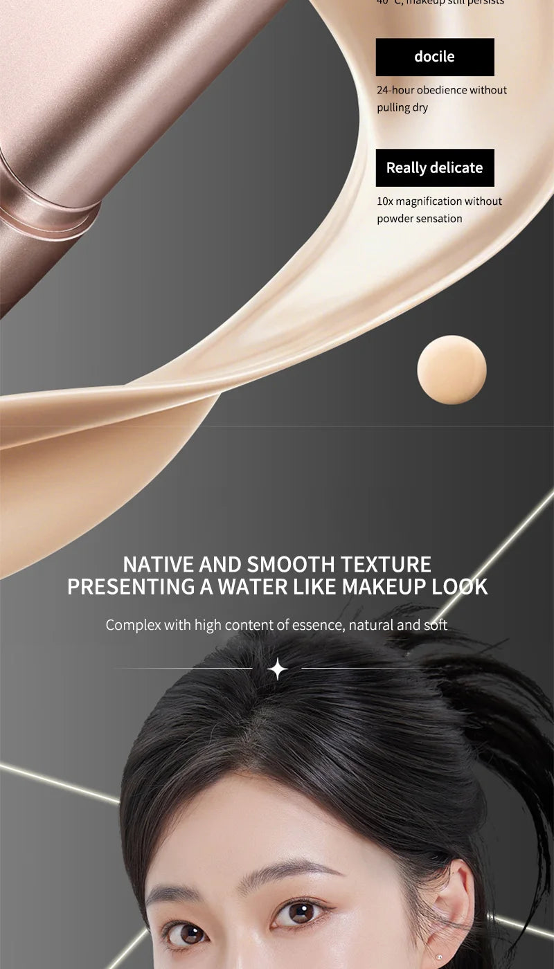 Clear and Moisturizing Foundation with a Natural Glow, Hydrating, Bling, Radiance, Thin and Lightweight Double-Ended Makeup Foundation That Can Be Rotated for Easier Application, with Its Own Brush for Waterproofing, Making I