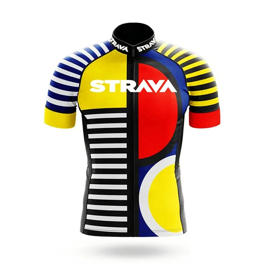 Strava Men's Cycling Outfit Bicycle Shorts Road Bike Sports Set Mountain Cycle Jersey Breathable Summer Clothing Pro Uniform