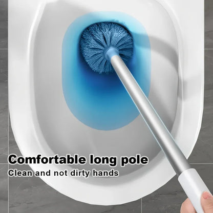 Toilet Brush Set With Holder, Wall Mounted Long Handle Toilet Brush Flexible Toilet Brush Bathroom Brush Cleaning Tools
