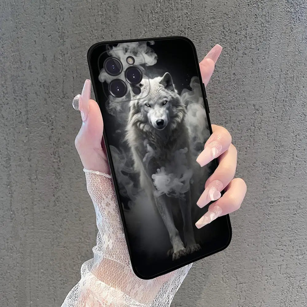 Wolf Lion Tiger Animal Phone Case For iPhone 15 14 11 12 13 Mini Pro XS Max Cover 7 8 Plus X XR Funda Shell