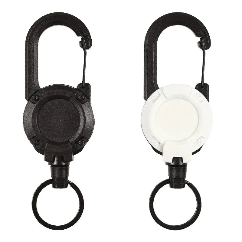 Outdoor Heavy-Duty Retractable Keychain Retractable Card Holders Extendable Key Chain Steel Wire Rope Extendable Key Lanyard