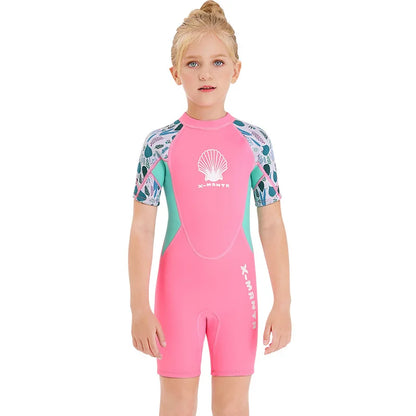 New Jellyfish Neoprene Children Diving Suit Swimwear Girls Short Surfing Swimsuit Wet Suit for Girl Bathing Suit Wetsuit