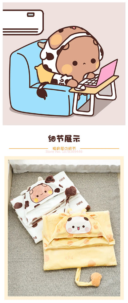 Official Original Bubu And Dudu Blanket Shawl Blanket - Panda Bubu And Yier Blanket Office, And Travel, Perfect Gift For Fans