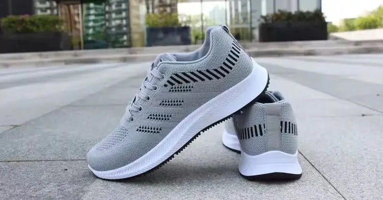 2025 Summer Unisex Mesh Casual Sneakers Outdoor Breathable Light Lace Up Casual Shoes for Men Flat Walking Training Sports Shoes