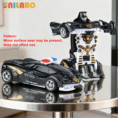 Transformable Robot Sports Car Toys, No Batteries, Educational Kids Gift, Colorful Model Vehicle for Play Learning