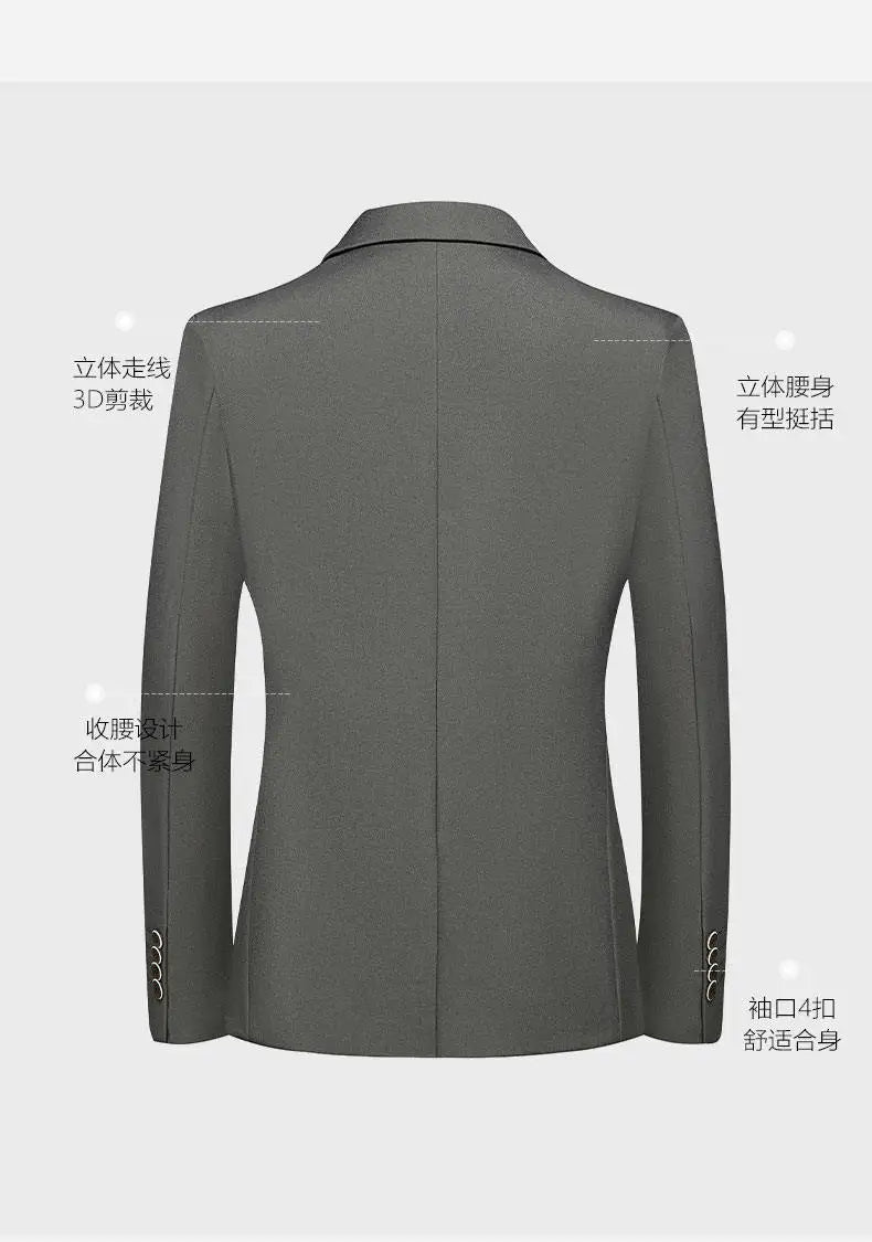 Blazer's New Men's Fashion Outdoor Travel Solid Color, Youthful Wedding, Hosting, Campus Slimming, Casual Korean Version Blazer