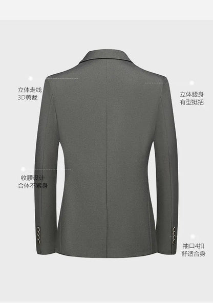 Blazer's New Men's Fashion Outdoor Travel Solid Color, Youthful Wedding, Hosting, Campus Slimming, Casual Korean Version Blazer