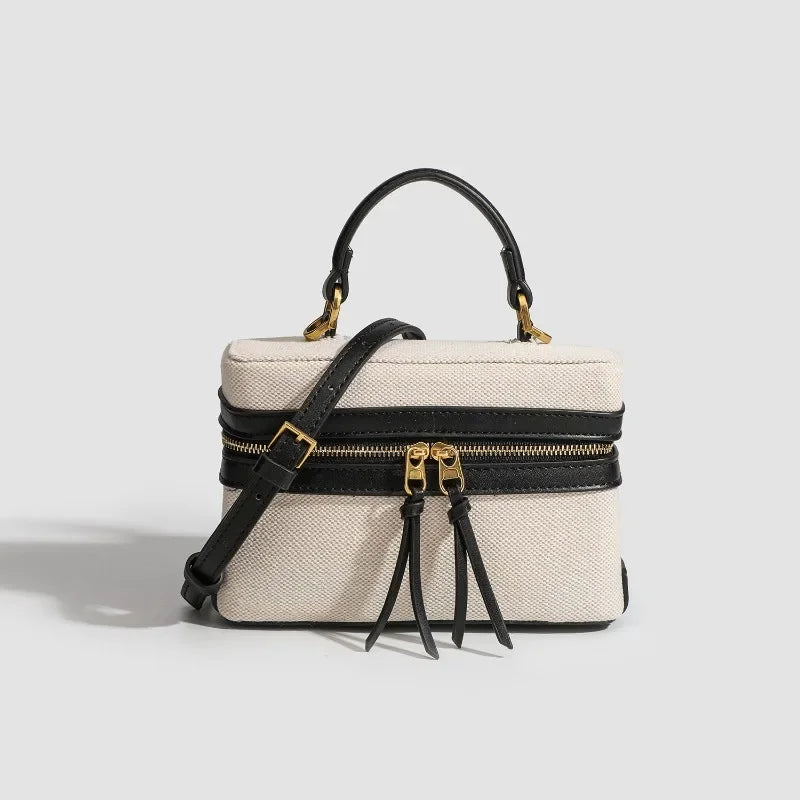 Fashion Box Women Handbags Designer Thick Canvas Shoulder Crossbody Bags Casual Spring And Summer Small Purses 2024 Bolso Mujer
