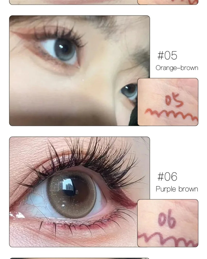 12 Colors Eyeliner Pencil Smooth Wine Red Soft High Pigment Eye Liner Pen Waterproof Matte Aegyosal Lying Silkworm Eyes Makeup