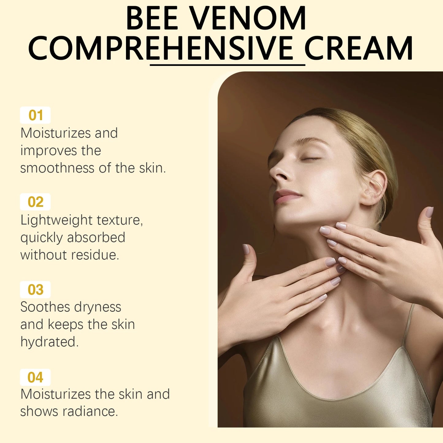 Bee Venom Face Cream Moisturizer Nourish Dryness Skin Firming Repair Damaged Skin Strengthen Barrier Brighten Nourish Body Cream