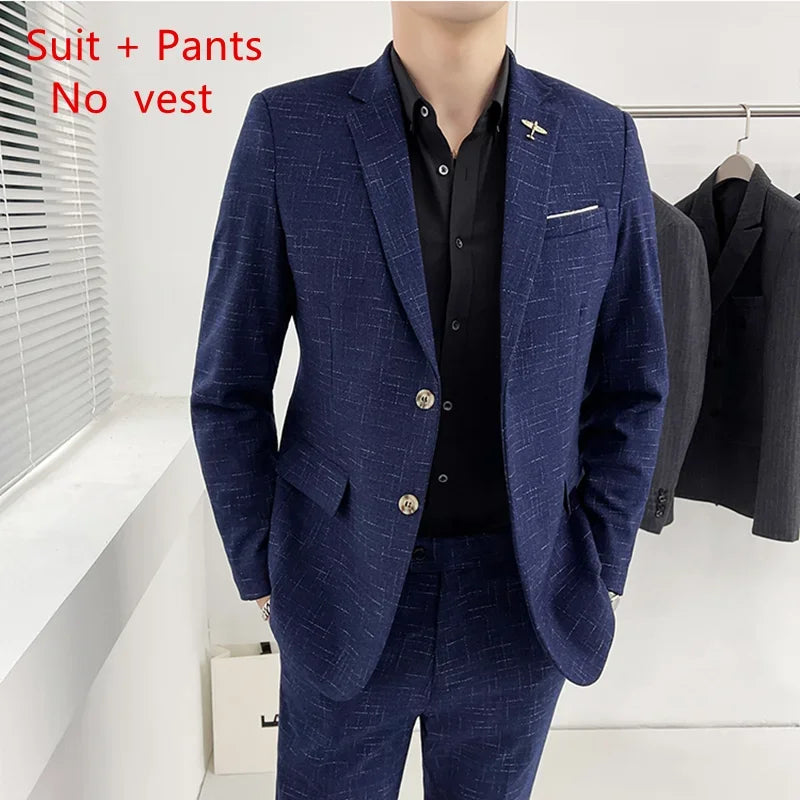 Traje De Boda De Alta Calidad Para Hombre, Traje Profesional De Negocios A La Moda, Chaleco Y Pantalones, Conjunto De 3/2 Piezas