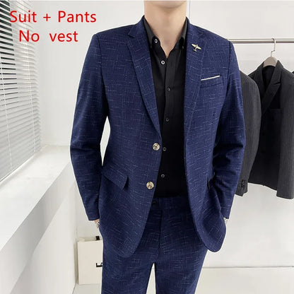 Traje De Boda De Alta Calidad Para Hombre, Traje Profesional De Negocios A La Moda, Chaleco Y Pantalones, Conjunto De 3/2 Piezas