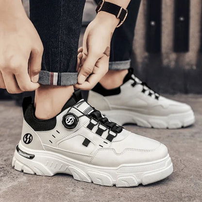 Sneakers Man Spring Trend Hot Sale Comfort Soft Soled Casual Shoes for Fashion Rotating Button Male Work Boots Zapatillas Hombre