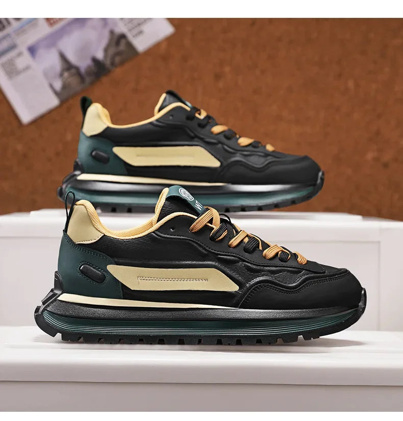 2025 New Spring Men's Breathable sneakers Casual Sports Shoes with Anti slip Soft Bottom White Shoes Men's Trendy Daday Shoes