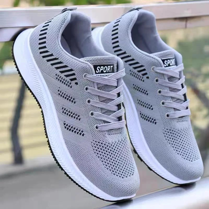 2025 Summer Unisex Mesh Casual Sneakers Outdoor Breathable Light Lace Up Casual Shoes for Men Flat Walking Training Sports Shoes