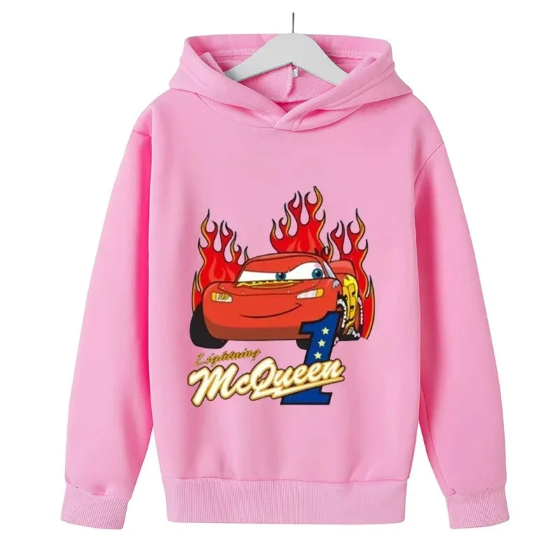 Children's Di's New Cool Trendy Sni Autumn Winter Racing Lightning McQueen Boys Girls Hoodies Autumn Winter Warm Soft Clothing