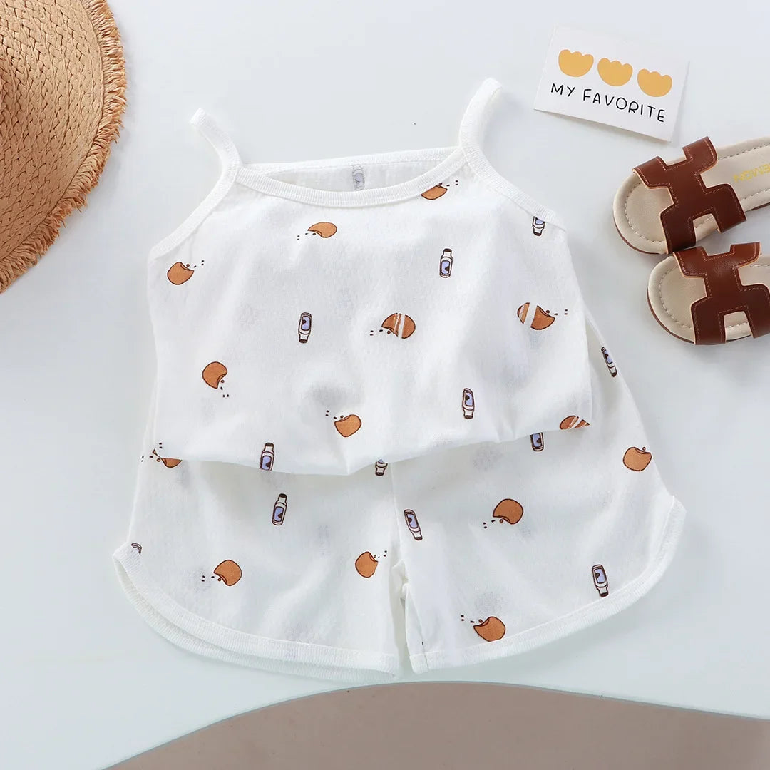 Cotton Camisole Top+Shorts Suits For Infant Girl's Clothes Baby 1st Birthday Sets Summer Newborn Baby Girl Clothing Outfits Sets