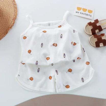 Cotton Camisole Top+Shorts Suits For Infant Girl's Clothes Baby 1st Birthday Sets Summer Newborn Baby Girl Clothing Outfits Sets