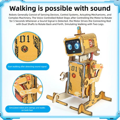 DIY Electric Voice Controlled Robot DIY Science Experiment Kit & Education Model Toy For Children Gift Toy Project